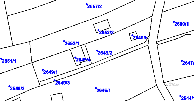 Parcela st. 2649/2 v KÚ Žebětín, Katastrální mapa
