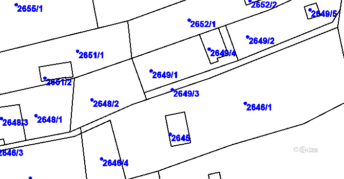 Parcela st. 2649/3 v KÚ Žebětín, Katastrální mapa