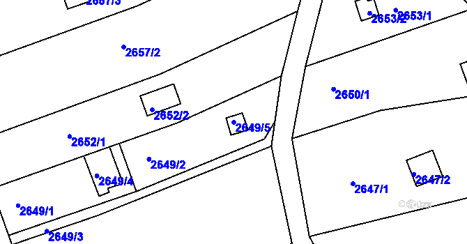 Parcela st. 2649/5 v KÚ Žebětín, Katastrální mapa