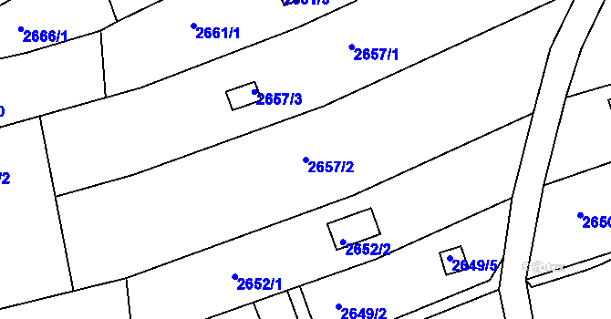 Parcela st. 2657/2 v KÚ Žebětín, Katastrální mapa
