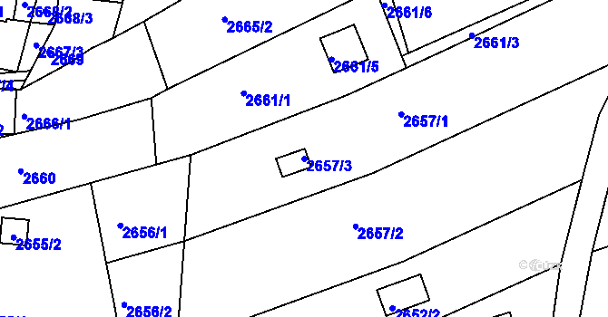 Parcela st. 2657/3 v KÚ Žebětín, Katastrální mapa