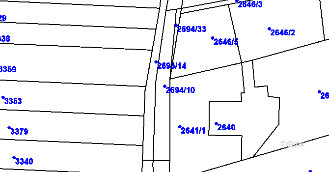 Parcela st. 2694/10 v KÚ Žebětín, Katastrální mapa