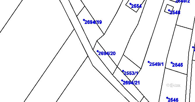 Parcela st. 2694/20 v KÚ Žebětín, Katastrální mapa