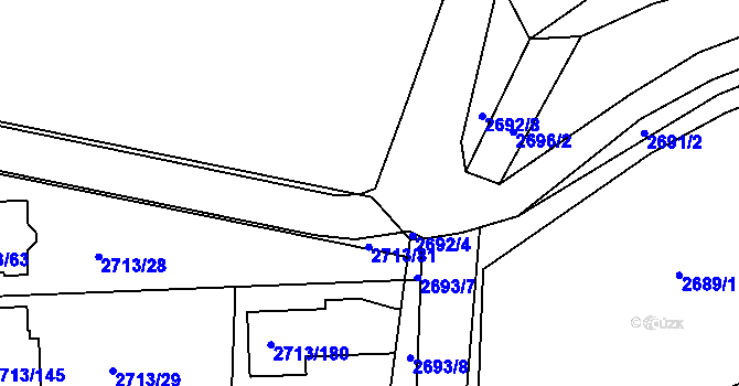 Parcela st. 2712/11 v KÚ Žebětín, Katastrální mapa
