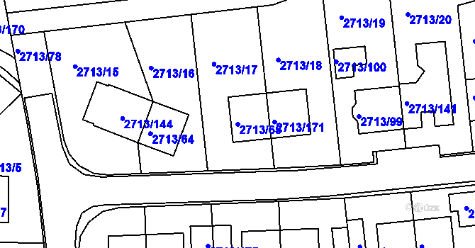 Parcela st. 2713/65 v KÚ Žebětín, Katastrální mapa