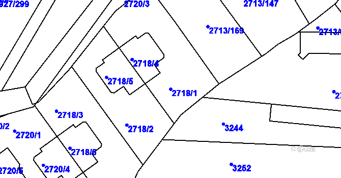 Parcela st. 2718/1 v KÚ Žebětín, Katastrální mapa