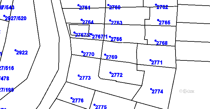Parcela st. 2769 v KÚ Žebětín, Katastrální mapa
