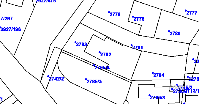 Parcela st. 2782 v KÚ Žebětín, Katastrální mapa