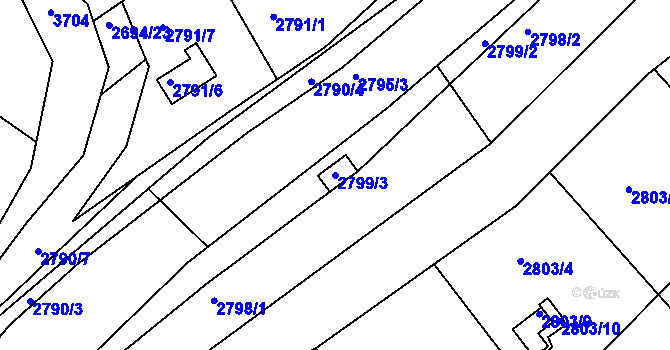 Parcela st. 2799/3 v KÚ Žebětín, Katastrální mapa