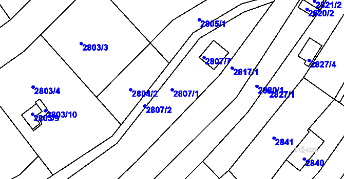 Parcela st. 2807/1 v KÚ Žebětín, Katastrální mapa