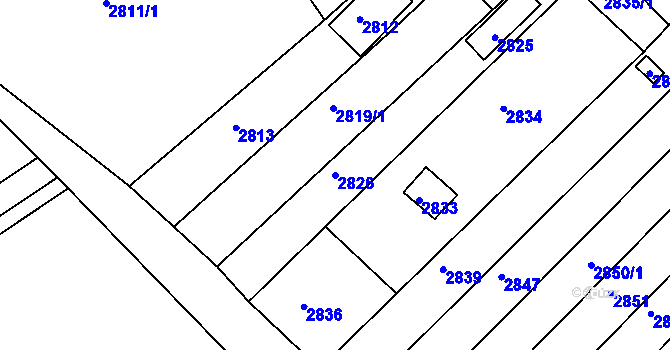 Parcela st. 2826 v KÚ Žebětín, Katastrální mapa