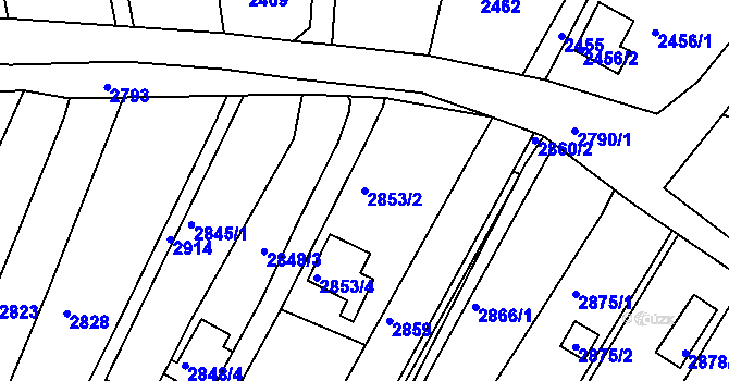 Parcela st. 2853/2 v KÚ Žebětín, Katastrální mapa