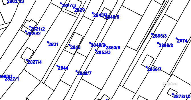 Parcela st. 2853/3 v KÚ Žebětín, Katastrální mapa