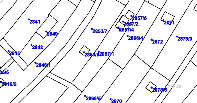 Parcela st. 2857/1 v KÚ Žebětín, Katastrální mapa