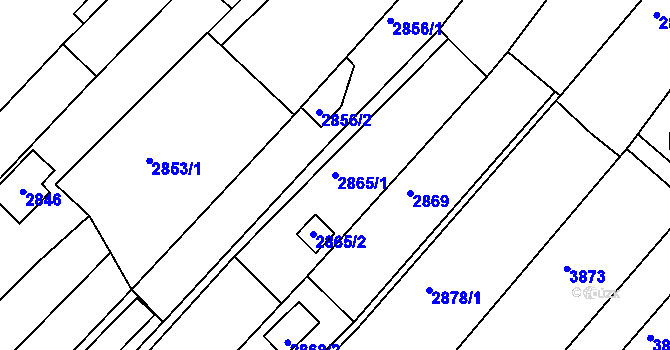 Parcela st. 2865/1 v KÚ Žebětín, Katastrální mapa