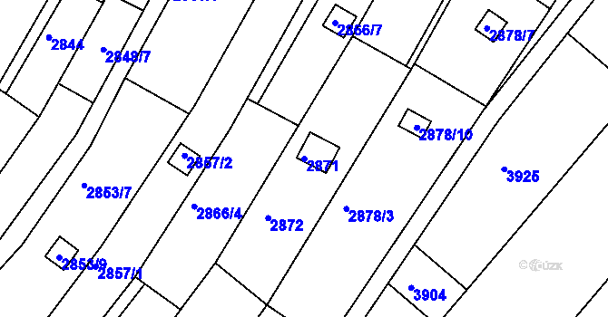 Parcela st. 2871 v KÚ Žebětín, Katastrální mapa