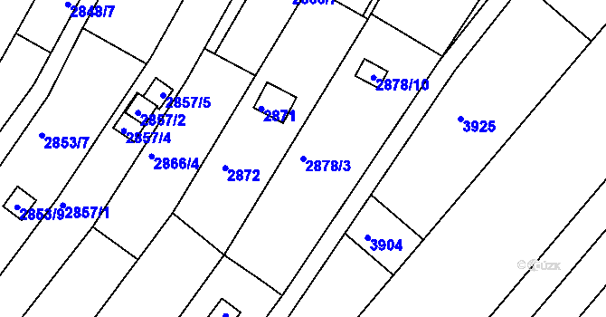 Parcela st. 2878/3 v KÚ Žebětín, Katastrální mapa