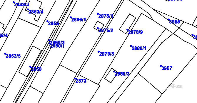 Parcela st. 2878/5 v KÚ Žebětín, Katastrální mapa