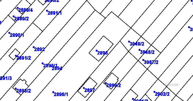 Parcela st. 2895 v KÚ Žebětín, Katastrální mapa