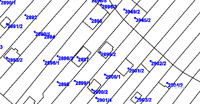 Parcela st. 2899/2 v KÚ Žebětín, Katastrální mapa