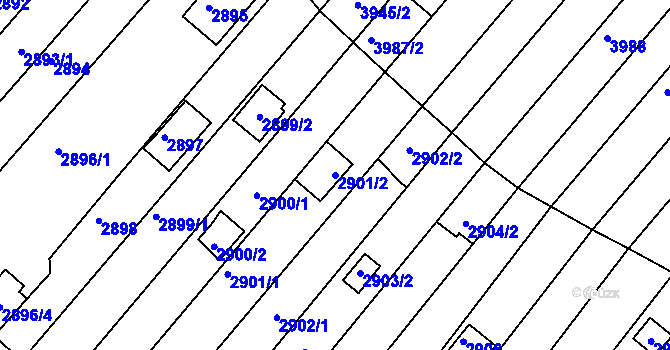 Parcela st. 2901/2 v KÚ Žebětín, Katastrální mapa