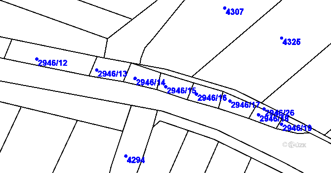 Parcela st. 2946/15 v KÚ Žebětín, Katastrální mapa