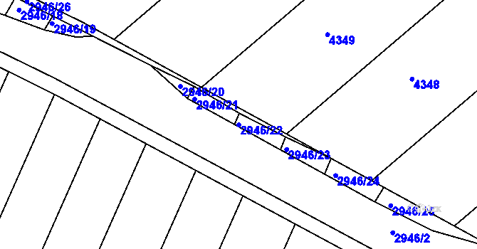 Parcela st. 2946/22 v KÚ Žebětín, Katastrální mapa