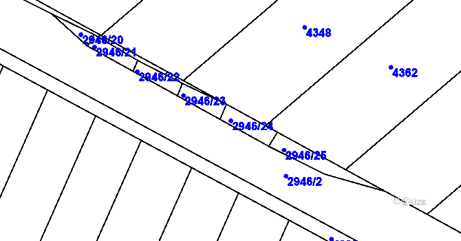 Parcela st. 2946/24 v KÚ Žebětín, Katastrální mapa