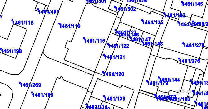 Parcela st. 1461/121 v KÚ Žebětín, Katastrální mapa
