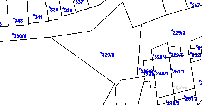Parcela st. 329/1 v KÚ Žebětín, Katastrální mapa