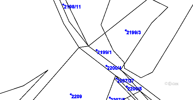 Parcela st. 2199/1 v KÚ Žebětín, Katastrální mapa