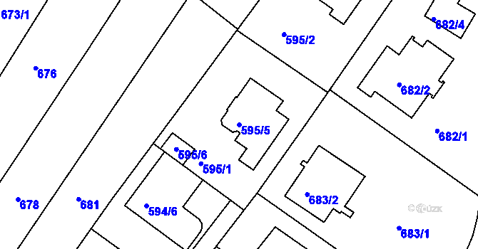 Parcela st. 595/5 v KÚ Žebětín, Katastrální mapa