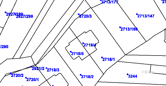 Parcela st. 2718/4 v KÚ Žebětín, Katastrální mapa