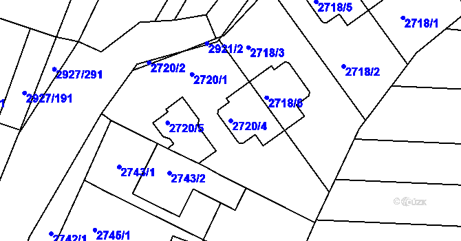 Parcela st. 2720/4 v KÚ Žebětín, Katastrální mapa