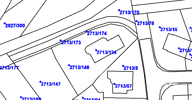 Parcela st. 2713/124 v KÚ Žebětín, Katastrální mapa