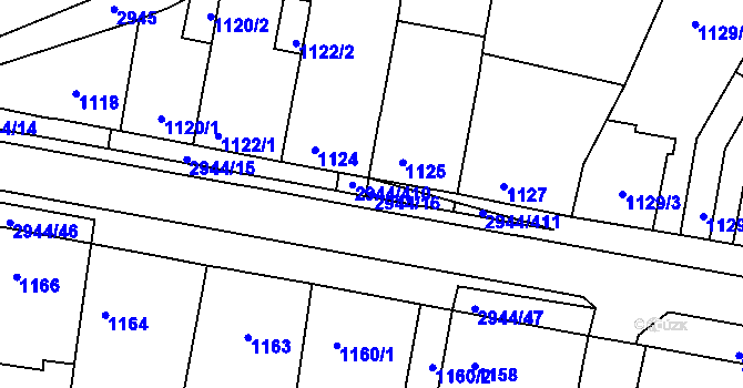 Parcela st. 2944/16 v KÚ Žebětín, Katastrální mapa