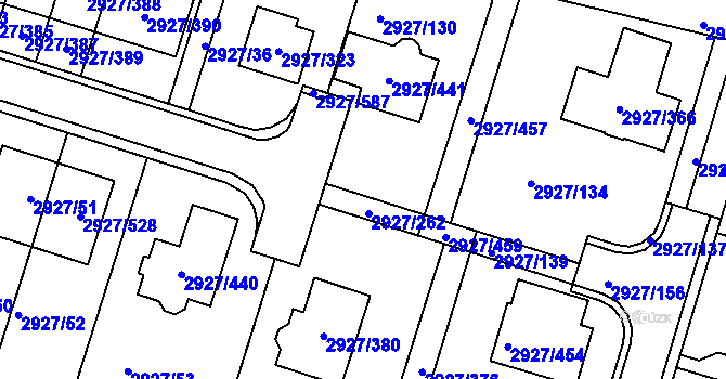Parcela st. 2927/131 v KÚ Žebětín, Katastrální mapa