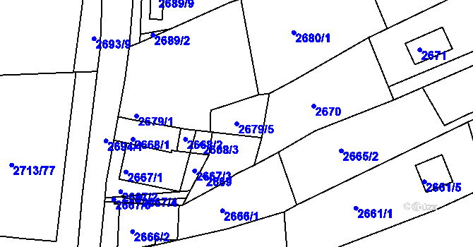 Parcela st. 2679/5 v KÚ Žebětín, Katastrální mapa