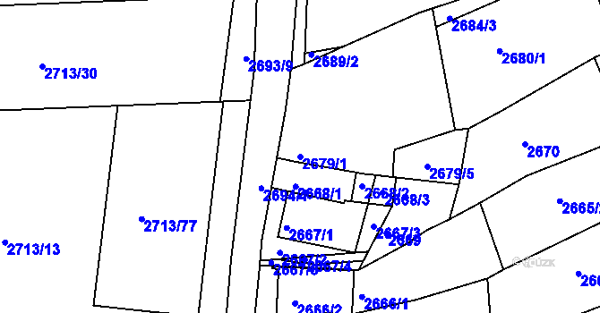 Parcela st. 2679/1 v KÚ Žebětín, Katastrální mapa
