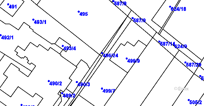 Parcela st. 496/24 v KÚ Žebětín, Katastrální mapa