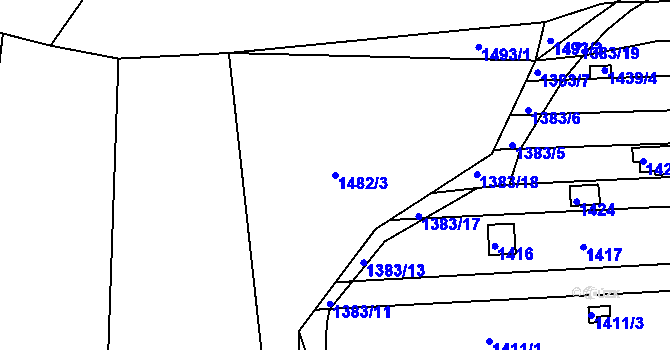 Parcela st. 1482/3 v KÚ Žebětín, Katastrální mapa