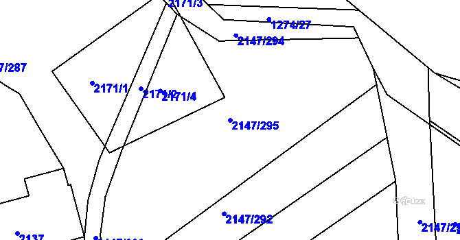 Parcela st. 2147/295 v KÚ Žebětín, Katastrální mapa