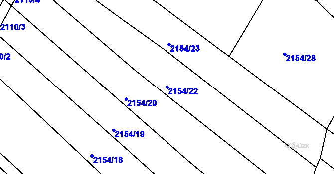 Parcela st. 2154/22 v KÚ Žebětín, Katastrální mapa