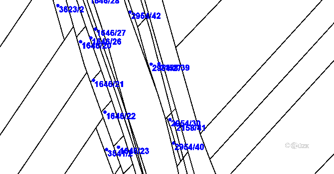 Parcela st. 2158/40 v KÚ Žebětín, Katastrální mapa