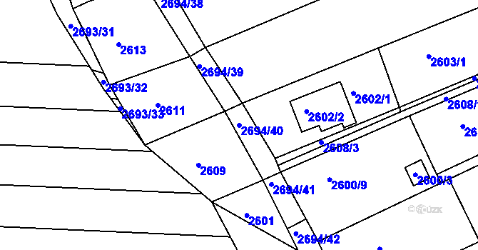 Parcela st. 2694/40 v KÚ Žebětín, Katastrální mapa