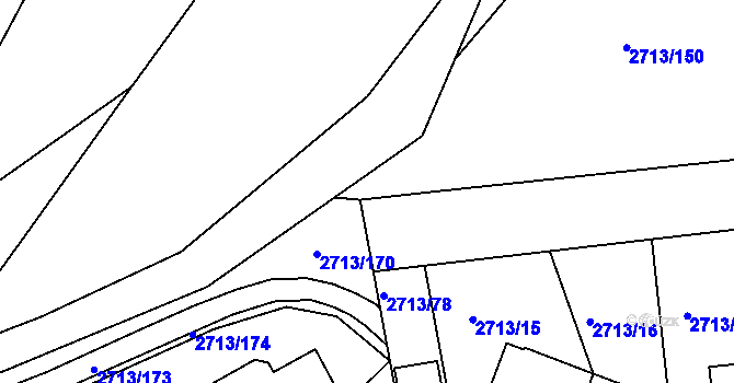 Parcela st. 2713/148 v KÚ Žebětín, Katastrální mapa