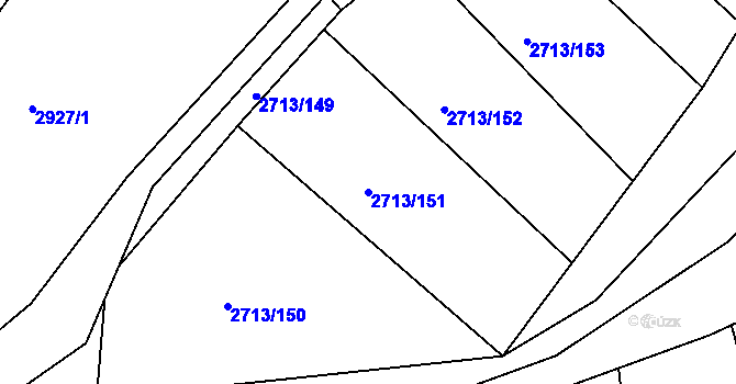 Parcela st. 2713/151 v KÚ Žebětín, Katastrální mapa