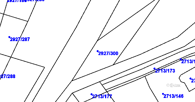 Parcela st. 2927/300 v KÚ Žebětín, Katastrální mapa