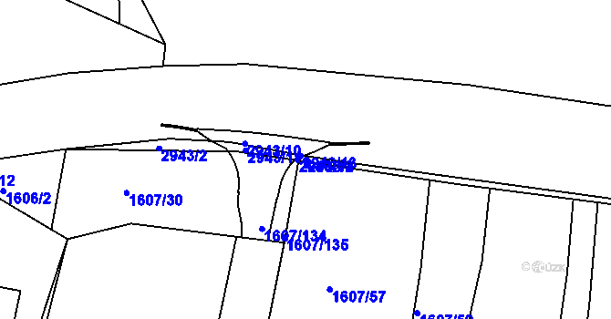 Parcela st. 2943/4 v KÚ Žebětín, Katastrální mapa