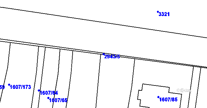 Parcela st. 2943/5 v KÚ Žebětín, Katastrální mapa